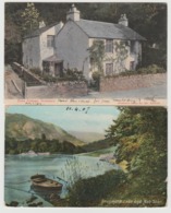 Cumberland, Grasmere, Dove Cottage Lake Lot Of 2 1907 Vintage Postcards - Grasmere