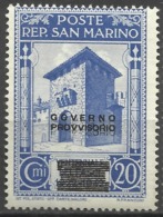 ERRORS--SAN MARINO--1943--DOUBLE OVERPRINT GOVERNO PROVVISORIO--MNH - Errors, Freaks & Oddities (EFO)