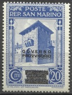 ERRORS--SAN MARINO--1943--DOUBLE OVERPRINT GOVERNO PROVVISORIO--MNH - Plaatfouten En Curiosa