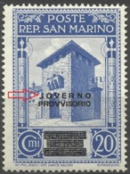 ERRORS--SAN MARINO--1943-- OVERPRINT GOVERNO PROVVISORIO--MNH - Errors, Freaks & Oddities (EFO)