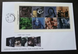 Finland 100 Years Of Cinema Movies 1996 Actor Artists Dance Love Rabbit Soldier (FDC) - Brieven En Documenten