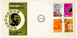 ILE SALOMON - Enveloppe FDC - Centenaire De La Première Liaison Téléphonique - G. BELL - 1976 - Telecom