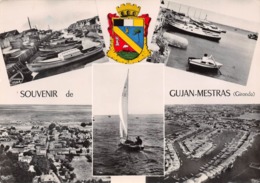 Souvenir De GUJAN-MESTRAS - Vues Multiples - Bateaux - Voilier - Coccinelle - Bassin D'Arcachon - Blason - Gujan-Mestras