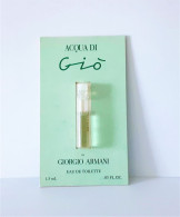 échantillons Parfum Tubes    ACQUA DI GIO De GIORGIO ARMANI  EDT 1.5 Ml - Echantillons (tubes Sur Carte)