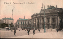 ! Alte Ansichtskarte Wien, Burgtheater, Straßenbahn, Tramway 1910, Theater, Theatre - Ringstrasse