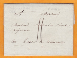 1788 - Marque Postale VERBERIE, Oise Sur LAC Vers Le Havre, Seine Maritime - Taxe 11 - Chabanon De La Chevalerie - 1701-1800: Vorläufer XVIII