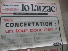 Journal Larzac Défense Du Larzac Gardarem  Lo Larzac N°18 Janvier 1977 - Languedoc-Roussillon