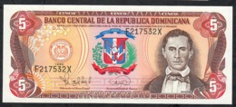 DOMINICAN REPUBLIC P152 5 PESOS ORO 1996 Signature 38 FIRST PREFIX #F/X !        UNC. - Dominikanische Rep.