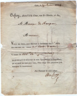 TB 2726 - 1824 - Lettre De Me ONFROY Avoué MP 13 CAEN Pour Mr De RAMPAN Maire D' ECRAMMVILLE - 1801-1848: Vorläufer XIX