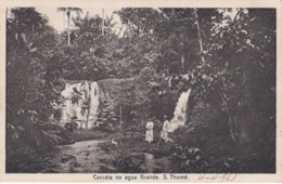 POSTCARD PORTUGAL - OLD COLONY - SÃO TOMÉ E  PRINCIPE - CASCATA NA ÁGUA GRANDE  , S. THOMÉ - Sao Tome Et Principe