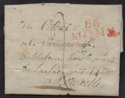 MONS - BELGIQUE / 1811 DEPARTEMENT CONQUIS "86 / MONS"  LAC POUR BRUXELLES (ref 7895) - 1792-1815: Dipartimenti Conquistati
