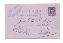 0-9340 MARIENBERG - ZÖBLITZ, Kasten - Ankunftsstempel 1880, Postkarte Aus Paris - Marienberg