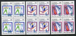 RUSSIA 1992 Winter Olympics Blocks Of 4 MNH / **  Michel 220-22 - Unused Stamps