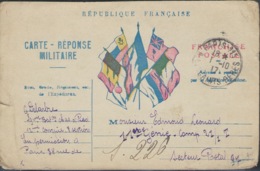 CARTE RÉPONSE MILITAIRE - Franchise Militaire - Paris 1 Octobre 1917 - SP 97 Ou 226 - Guerra Del 1914-18