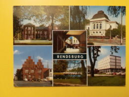 CARTOLINA POSTCARD GERMANIA DEUTSCHE 1975 RENDSBURG VEDUTE PANORAMI  BOLLO INCIDENTI OBLITERE' POSTKARTEN - Rendsburg