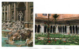 ITALIE . ROME . ITALIA . ROMA . " FONTANA DI TREVI " & " BASILICA S. PAOLO . CHIOSTRO " . 2 CPM - Réf. N°23255 - - Colecciones & Lotes