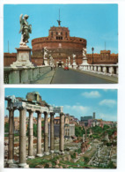 ITALIE . ROME . ITALIA . ROMA . " FORO ROMANO " & " CASTEL SANT'ANGELO " . 2 CPM - Réf. N°23256 - - Collections & Lots