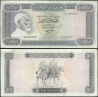 LIBYA - 10 Dinars ND (1972) P# 37b Africa Banknote - Edelweiss Coins - Libia
