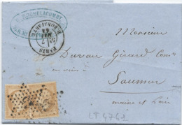 LT4761 Deux N°21/Lettre Avec Courrier, Oblit étoile Chiffrée 15 De PARIS (R.Bonaparte), Du 7 Mai 1864 - 1862 Napoleon III