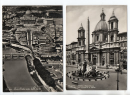 ITALIE . ITALIA . ROMA . " PIAZZA NAVONA FONTANA DEL FIUMI " & " SAN PIETRO VISTO DALL'AEREO " . 2 CPM - Réf. N°23258 - - Colecciones & Lotes