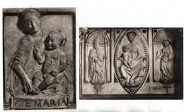 ITALIE . ITALIA . ROMA . S. CECILIA . " LA VERGINE COL BAMBINO EO ANGELI " & " SACRESTIA " . 2 CPM - Réf. N°23259 - - Collections & Lots