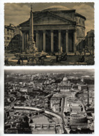 ITALIE . ITALIA . ROMA . " THE PANTHEON " & " CASTEL S. ANGELO E BASILICA S. PIETRO " . 2 CPM - Réf. N°23260 - - Collections & Lots