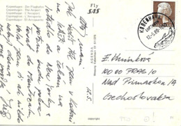 Aeroport De Copenhage 1980 Cachet Sur Carte Postal. Voir 2 Scan - Airmail