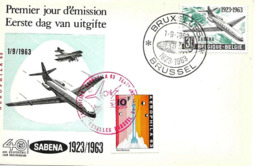 " Aerophila 63 " FDC+vignette Sur Lettre 1963 - Briefe U. Dokumente