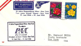 Wien-New York Premier Vol 1956 Sur Lettre, First Flight Cover. Voir 2 Scan - Covers & Documents