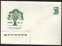 Lithuania 1990 / Oak Of Rebirth / Postal Stationery 5 K - Lithuania