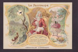 CPA écrivain Publicité Chocolat Lombart Publicitaire Réclame Non Circulé La Fontaine Fables - Schriftsteller