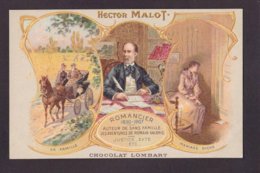 CPA écrivain Publicité Chocolat Lombart Publicitaire Réclame Non Circulé Hector MALOT Lampe à Pétrole - Escritores
