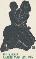 Ex Libris Gianni Mantero - Armando Baldinelli (1908-2002) - Erotica - Bookplates
