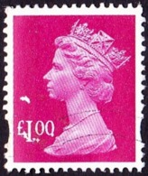 GREAT BRITAIN 2007 QEII £1 Magenta Machin With Printing Flaw' SGY1744 FU - Errors, Freaks & Oddities (EFOs