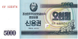NORTH KOREA BOND NLP 5000 WON 2003  UNC. - Korea (Nord-)