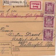 ALLEMAGNE 1924 COLIS POSTAL DE LICHTENBERG - Brieven En Documenten