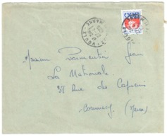 VOULX Seine Et Marne Lettre 30c Blason Paris Yv 1354B Ob 1965 - Storia Postale