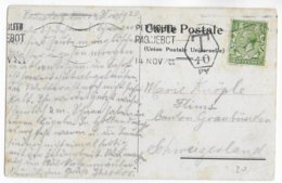 1920 - MARITIME - CP TAXEE Du PAQUEBOT RIJNDAM LIGNE ROTTERDAM à NEW YORK - MECA De PAQUEBOT PLYMOUTH => FLIMS (SUISSE) - Postal History