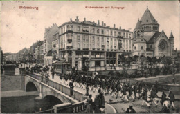 ! [67] Ansichtskarte, Carte Postale, 1914, Straßburg, Strasbourg, Kleberstaden Mit Synagoge, Synagogue, Judaica, Tram - Strasbourg