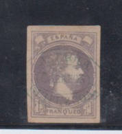 ESPAÑA.  EDIFIL 158 US.  1 REAL VIOLETA USADO.  CATÁLOGO 250 € - Gebruikt