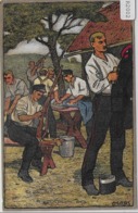 Feldpostkarte - Reinigungsarbeiten Schweizerische Grenzbesetzung 1914/15 - Armee Suisse - Risch-Rotkreuz