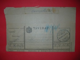 Hungary Kingdom Post,telegraph Sheet,tavirat,postal Cablegram,Sombor Stamp,history Document,vintage - Telégrafos