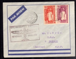 AOF AFRICA OCCIDENTALE AFRIQUE FRANCAISE SENEGAL 1935 1940 LETTRE LETTER 1 3 1937 COVER CENT. 50c 1f PAR AVION - Lettres & Documents