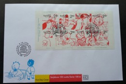 Finland Finnish Comics 100 Years 1996 Comic Cartoon Postman Postal Mail (FDC) - Brieven En Documenten