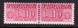 ITALIA REPUBBLICA ITALY REPUBLIC 1955 1981 PACCHI IN CONCESSIONE PARCEL POST STELLE STARS LIRE 110 MNH BEN CENTRATO - Colis-concession