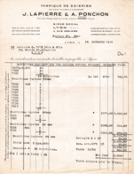 69 LYON FACTURE 1942  Fabrique De Soieries LAPIERRE & PONCHON Succ. De LONGUET  X52 Rhône - Textile & Clothing