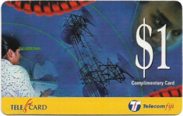 Fiji - Telecom Fiji - 1st Remote Issues, Commun. Tower, Cn.99001, Remote Mem. 1$, Used - Fidschi