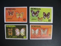 Timbre ND  non Dentelé Neuf ** MNH  - Imperf   Papillons  Sénégal  N° 566 à 569 - Farfalle