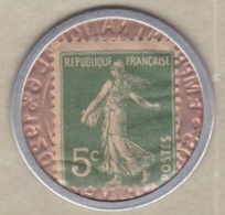 Timbre Monnaie Crédit Lyonnais 1920. 5 Centimes Semeuse. - Noodgeld