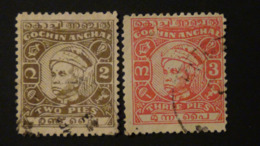 India - Cochin - 1948 - Mi:IN-CO 93,94 Sn:IN-CO 90,91 Yt:IN-CO 79,80 O - Look Scan - Cochin